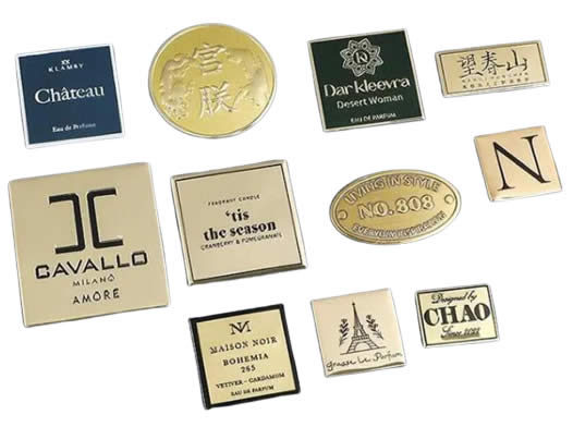 香薰蜡烛标牌玻璃瓶金属标牌,凹凸立体LOGO香水礼盒包装铝标牌